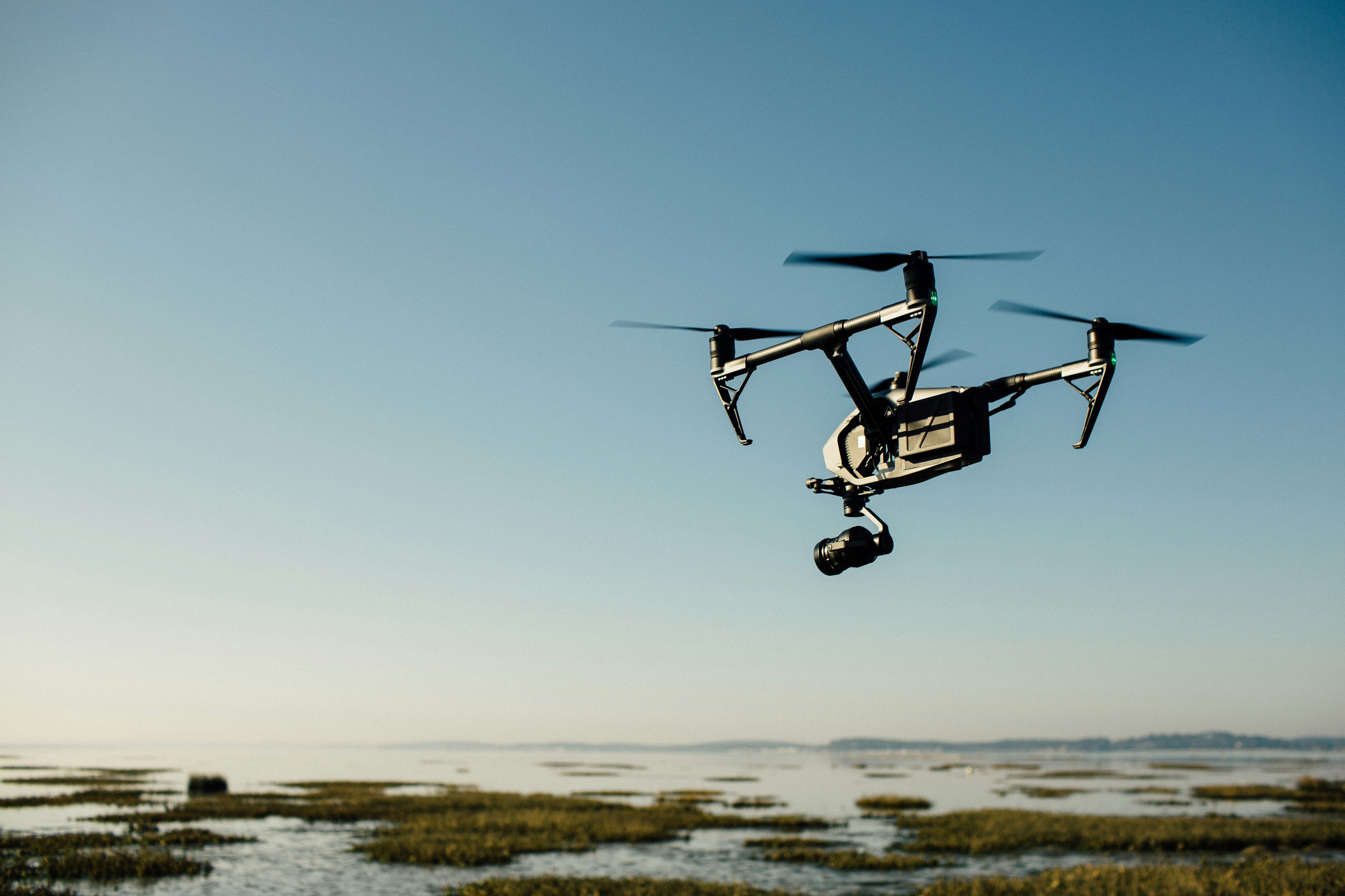 drone near beach photography